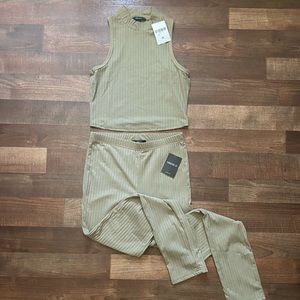 Ribbed Knit Crop Top & Legging Set